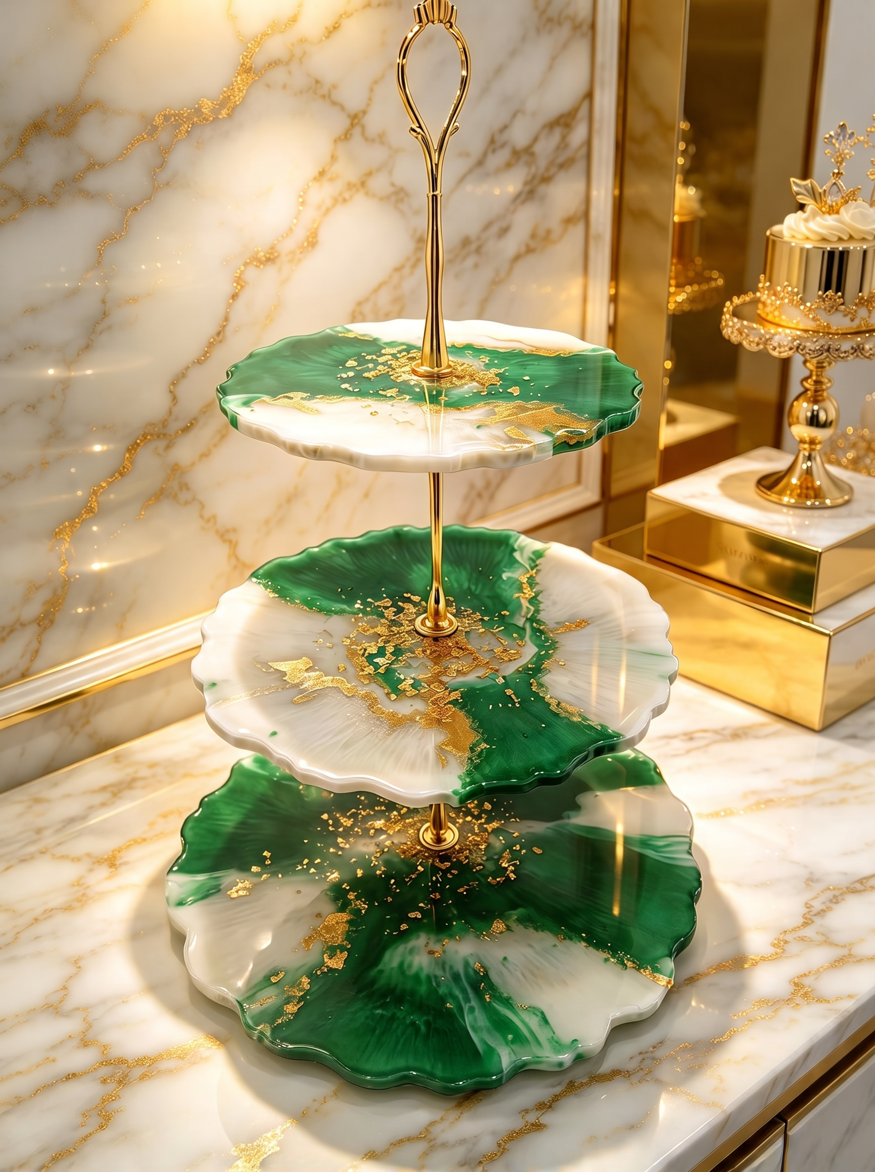 Emerald Sweet Corner handmade resin tray